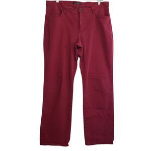 Lee Relaxed Fit Mid Rise Straight Leg Women's Size 14 Maroon Jeans
